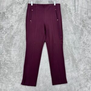 Chicos Pants Womens 0.5 US 6 Juliet 360 Trim Ankle Ponte Knit Front Seam Maroon